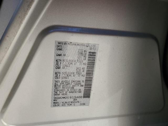 Photo 14 from auction – 2014 NISSAN PATHFINDER with VIN 5N1AR2MM2EC619400