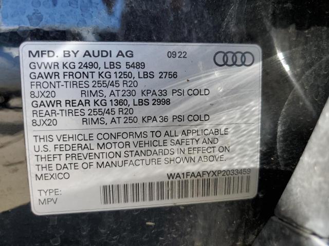 Photo 14 from auction – 2023 AUDI Q5 PRESTIG with VIN WA1FAAFYXP2033459