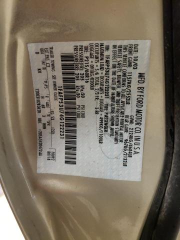 Photo 12 from auction – 2004 FORD TAURUS SE with VIN 1FAFP53U74G122231