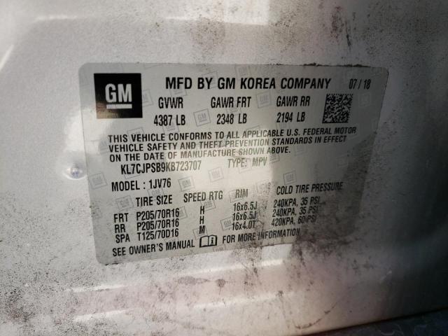 Photo 14 from auction – 2019 CHEVROLET TRAX 1LT with VIN KL7CJPSB9KB723707