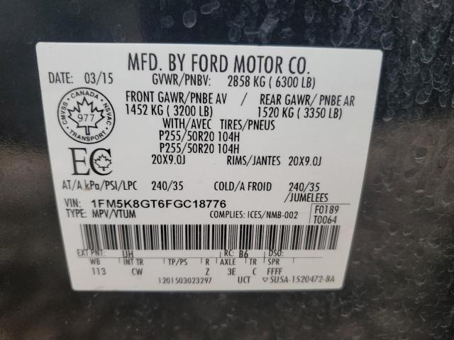 Photo 14 from auction – 2015 FORD EXPLORER S with VIN 1FM5K8GT6FGC18776