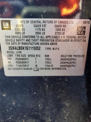 Photo 14 from auction – 2016 CHEVROLET EQUINOX LS with VIN 2GNALBEK1G1115052