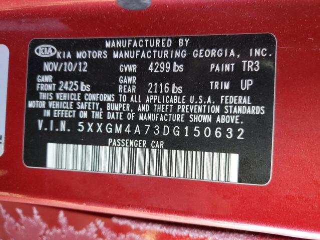 Photo 12 from auction – 2013 KIA OPTIMA LX with VIN 5XXGM4A73DG150632