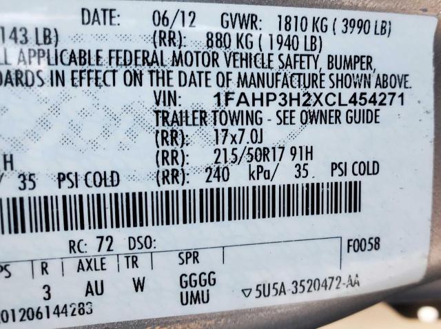 Фото 10 с аукциона – 2012 FORD FOCUS SEL с VIN 1FAHP3H2XCL454271