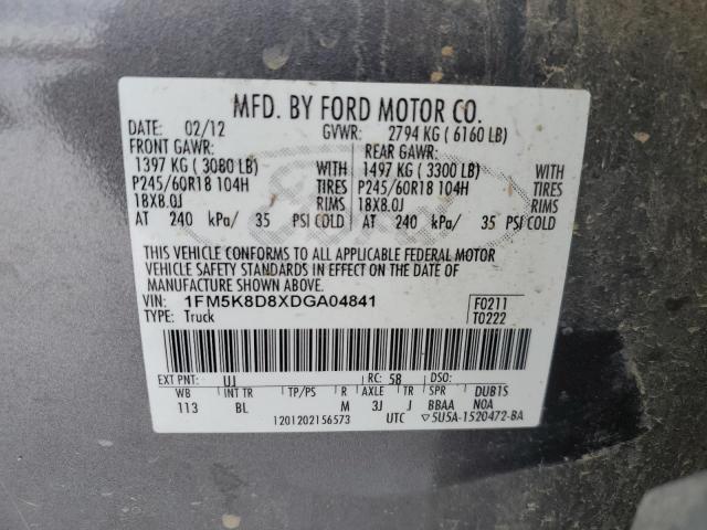 Photo 14 from auction – 2013 FORD EXPLORER X with VIN 1FM5K8D8XDGA04841
