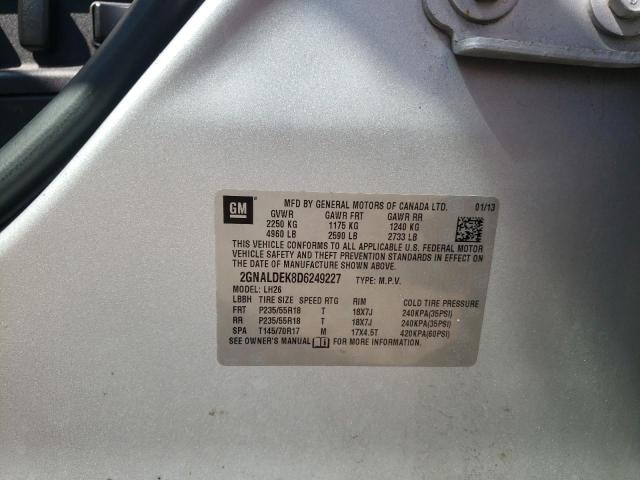 Photo 14 from auction – 2013 CHEVROLET EQUINOX LT with VIN 2GNALDEK8D6249227