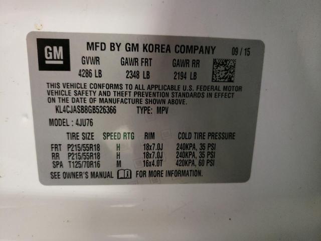 Photo 14 from auction – 2016 BUICK ENCORE with VIN KL4CJASB8GB526366