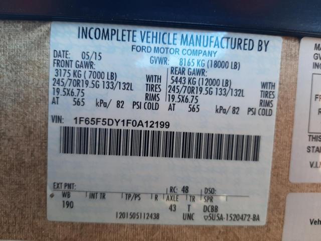 Photo 10 from auction – 2015 THOR MOTORHOME with VIN 1F65F5DY1F0A12199