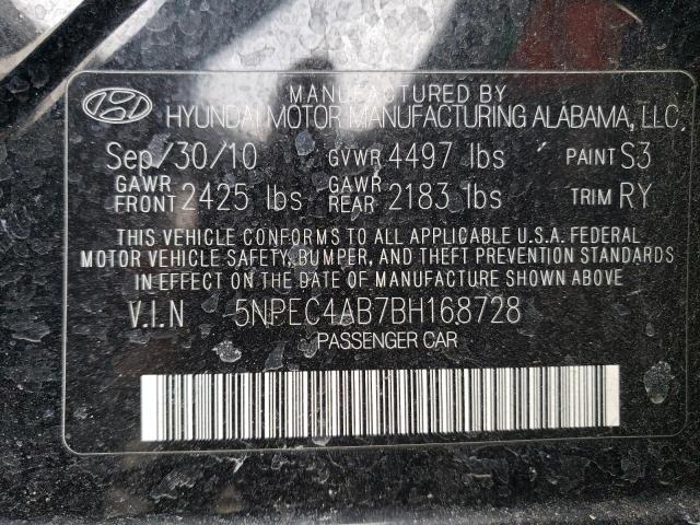 Photo 12 from auction – 2011 HYUNDAI SONATA SE with VIN 5NPEC4AB7BH168728