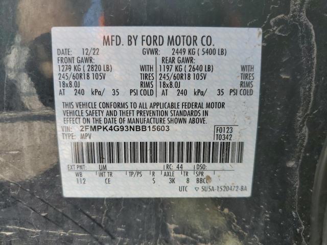 Photo 14 from auction – 2022 FORD EDGE SE with VIN 2FMPK4G93NBB15603