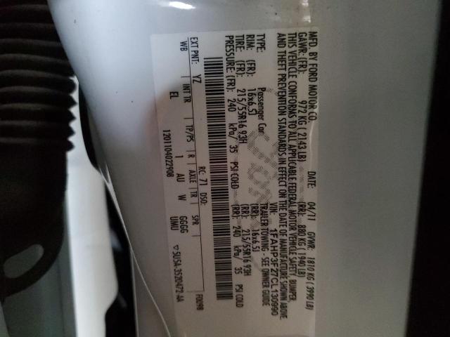 Photo 12 from auction – 2012 FORD FOCUS SE with VIN 1FAHP3F27CL130990
