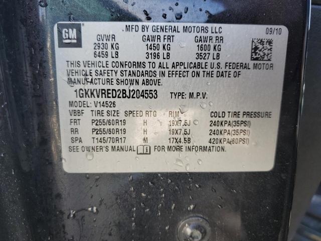 Photo 14 from auction – 2011 GMC ACADIA SLT with VIN 1GKKVRED2BJ204553