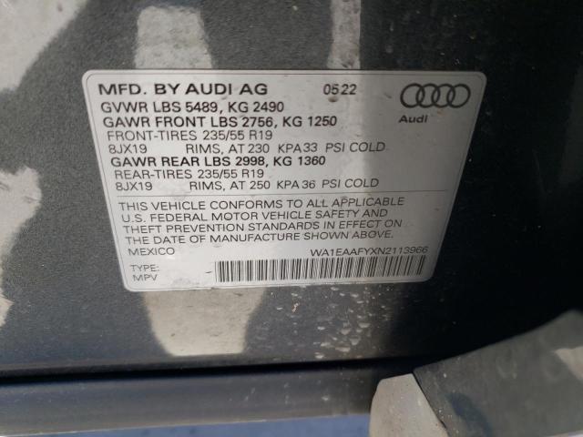 Photo 14 from auction – 2022 AUDI Q5 PREMIUM with VIN WA1EAAFYXN2113966