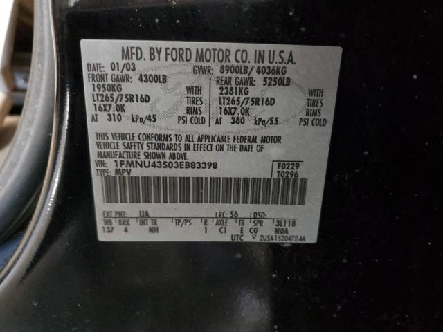 Photo 14 from auction – 2003 FORD EXCURSION with VIN 1FMNU43S03EB83398