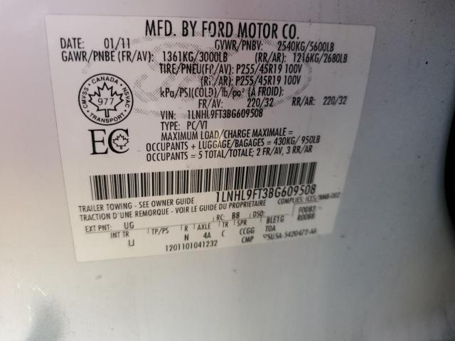 Zdjęcie 12 z aukcji – 2011 LINCOLN MKS z VIN 1LNHL9FT3BG609508