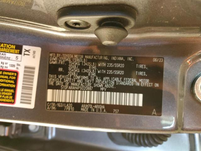 Photo 12 from auction – 2023 TOYOTA HIGHLANDER with VIN 5TDFARAH4PS020887