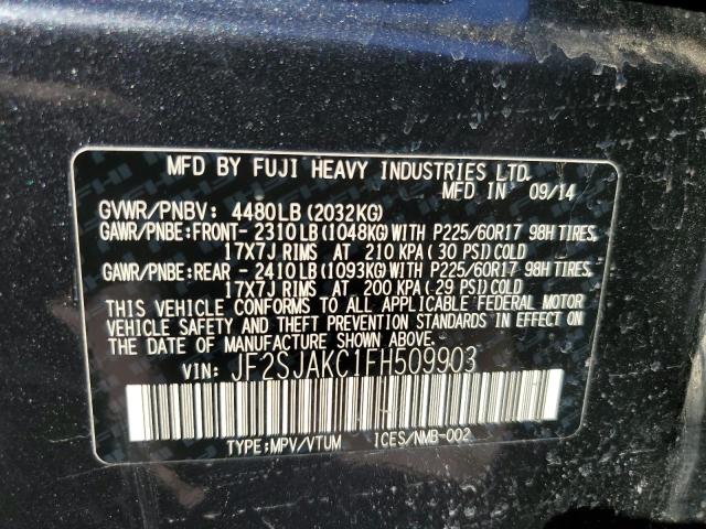 Photo 14 from auction – 2015 SUBARU FORESTER 2 with VIN JF2SJAKC1FH509903