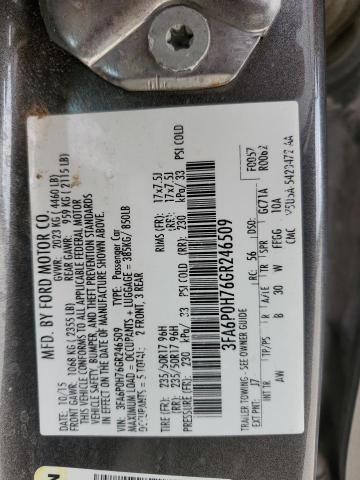 Photo 12 from auction – 2016 FORD FUSION SE with VIN 3FA6P0H76GR246509