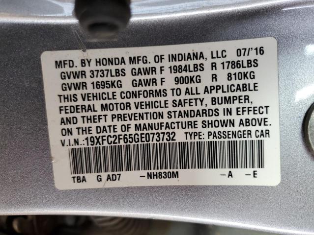 Photo 12 from auction – 2016 HONDA CIVIC LX with VIN 19XFC2F65GE073732