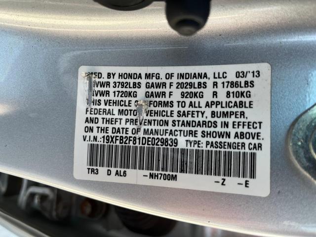 Photo 10 from auction – 2013 HONDA CIVIC EX with VIN 19XFB2F81DE029839