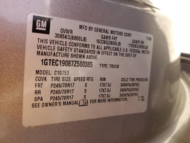 Photo 12 from auction – 2007 GMC NEW SIERRA with VIN 1GTEC19087Z500385