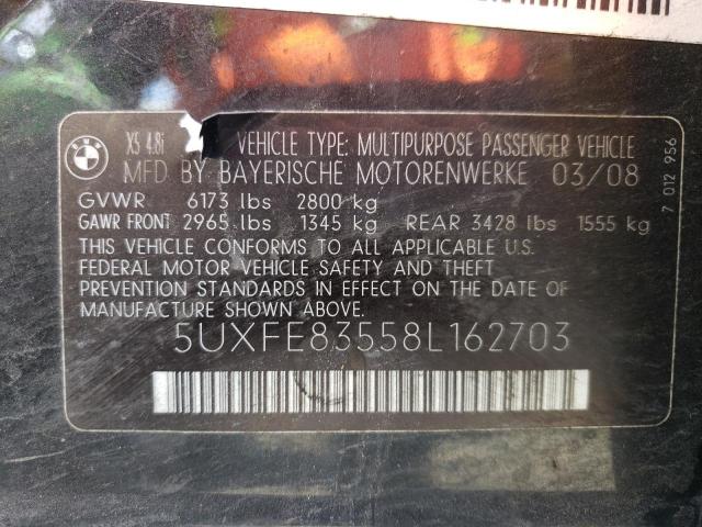 Photo 14 from auction – 2008 BMW X5 4.8I with VIN 5UXFE83558L162703