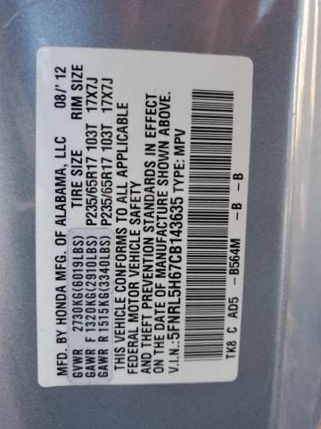 Photo 14 from auction – 2012 HONDA ODYSSEY EX with VIN 5FNRL5H67CB143635