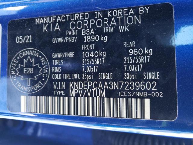 Photo 14 from auction – 2022 KIA SELTOS LX with VIN KNDEPCAA3N7239602