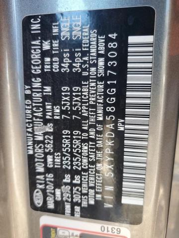 Photo 14 from auction – 2016 KIA SORENTO SX with VIN 5XYPKDA58GG173084