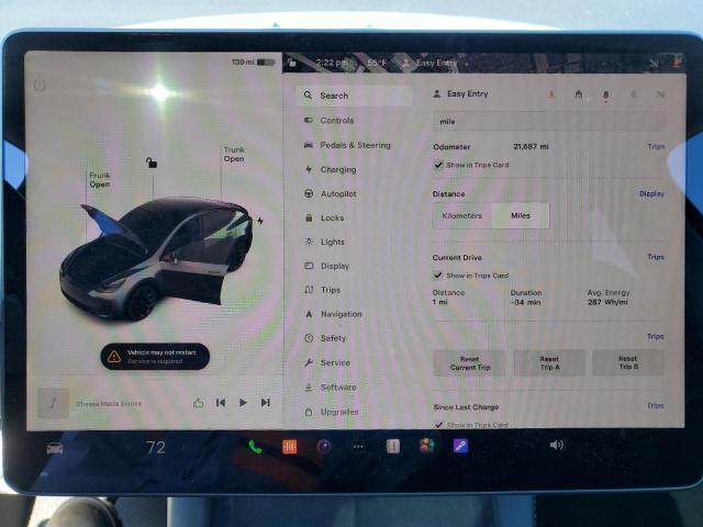 Photo 9 from auction – 2022 TESLA MODEL Y with VIN 7SAYGDEEXNF422654