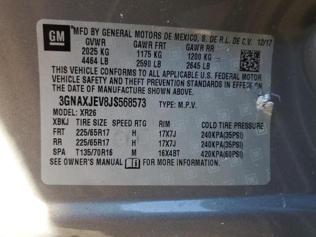 Photo 14 from auction – 2018 CHEVROLET EQUINOX LT with VIN 3GNAXJEV8JS568573