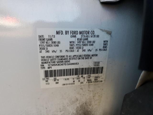 Photo 14 from auction – 2014 FORD EXPLORER X with VIN 1FM5K8D87EGA99053