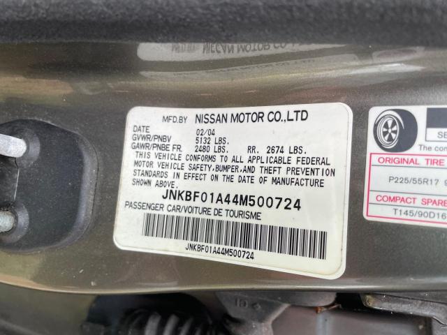 Photo 10 from auction – 2004 INFINITI Q45 with VIN JNKBF01A44M500724