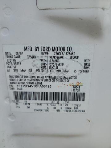 Photo 14 from auction – 2008 FORD F150 with VIN 1FTPX14V58FA06195