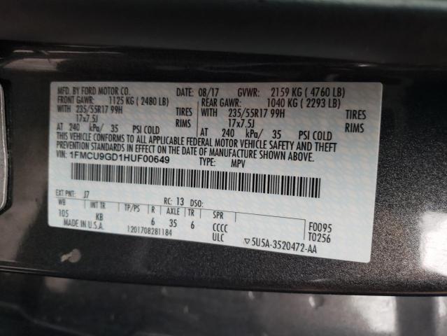 Photo 14 from auction – 2017 FORD ESCAPE SE with VIN 1FMCU9GD1HUF00649