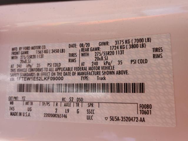 Photo 12 from auction – 2020 FORD F150 SUPER with VIN 1FTEW1E52LKF09000