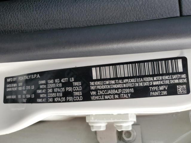Photo 14 from auction – 2018 JEEP RENEGADE L with VIN ZACCJABB4JPJ29916