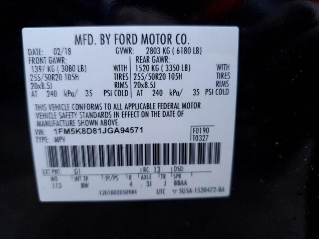 Foto 14 de la subasta – 2018 FORD EXPLORER X con VIN 1FM5K8D81JGA94571