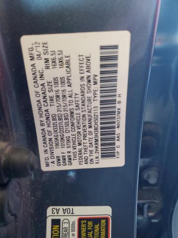 Photo 14 from auction – 2012 HONDA CR-V LX with VIN 2HKRM3H38CH502113