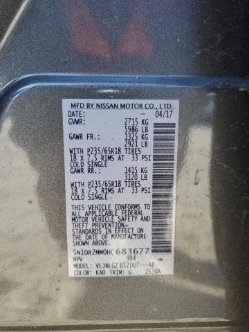 Photo 14 from auction – 2017 NISSAN PATHFINDER with VIN 5N1DR2MM0HC683677