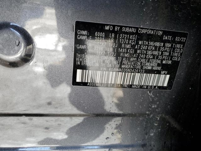 Photo 14 from auction – 2022 SUBARU ASCENT PRE with VIN 4S4WMAED5N3426123