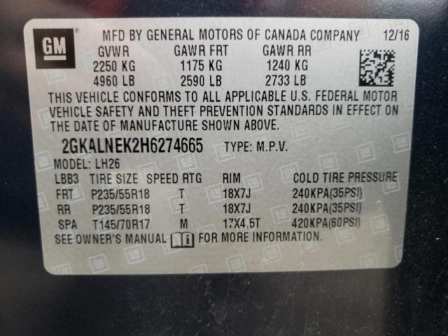 Photo 14 from auction – 2017 GMC TERRAIN SL with VIN 2GKALNEK2H6274665