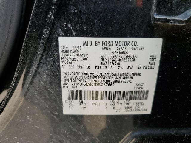 Photo 14 from auction – 2013 FORD EDGE SPORT with VIN 2FMDK4AK1DBC37552