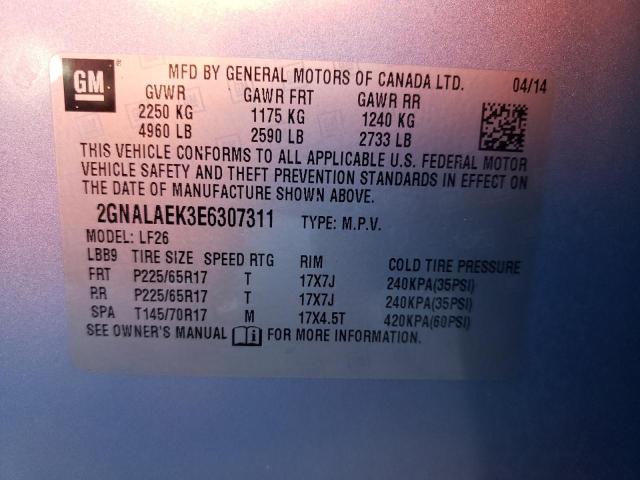 Photo 14 from auction – 2014 CHEVROLET EQUINOX LS with VIN 2GNALAEK3E6307311