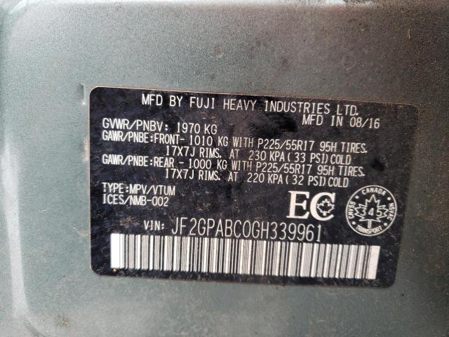 Photo 14 from auction – 2016 SUBARU CROSSTREK with VIN JF2GPABC0GH339961