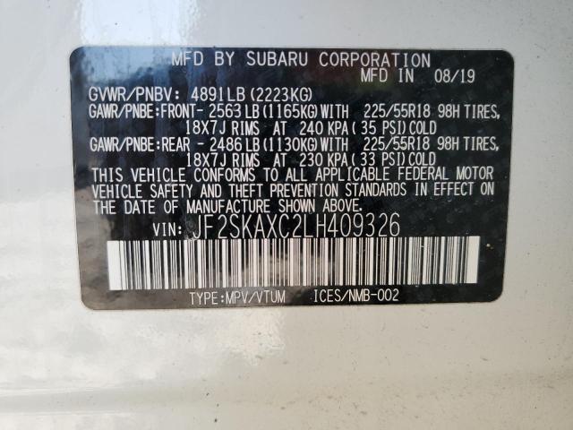 Photo 12 from auction – 2020 SUBARU FORESTER T with VIN JF2SKAXC2LH409326