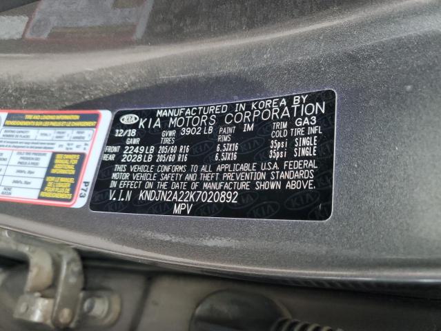 Photo 12 from auction – 2019 KIA SOUL with VIN KNDJN2A22K7020892