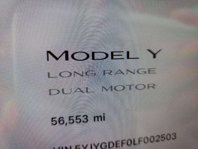 Photo 9 from auction – 2020 TESLA MODEL Y with VIN 5YJYGDEF0LF002503