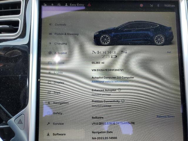 Photo 9 from auction – 2017 TESLA MODEL S with VIN 5YJSA1E24HF203721