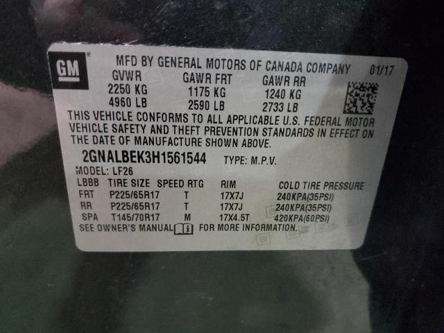 Photo 14 from auction – 2017 CHEVROLET EQUINOX LS with VIN 2GNALBEK3H1561544